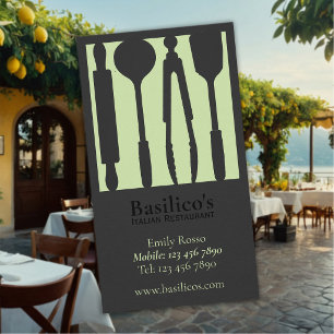 Italian Fine Dining Restaurant Business Card