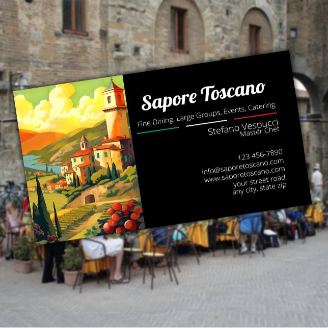 Italian Fine Dining Restaurant Chef Business Card (Creator Uploaded)