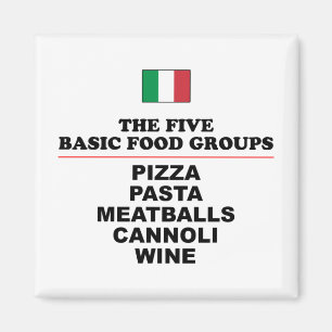 Italian Five Basic Food Groups Magnet