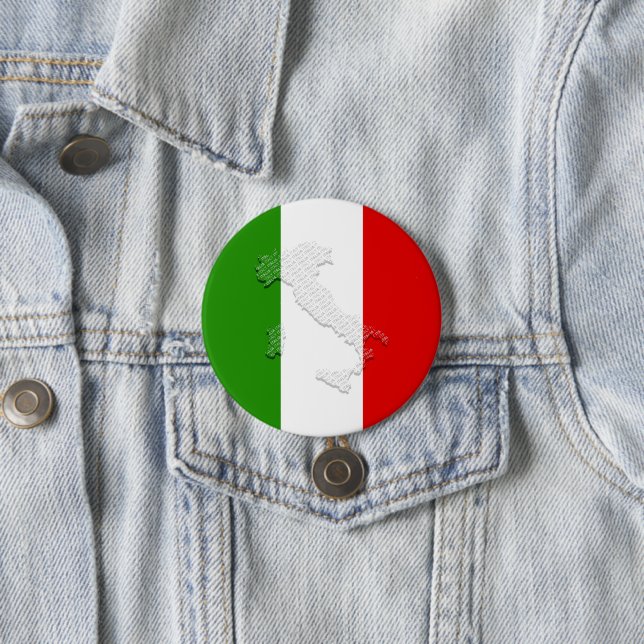 Italian flag 7.5 cm round badge (In Situ)