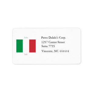 Italian Flag  Avery Address Label
