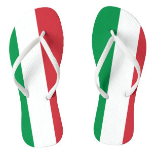 Italian flag beach flip flops for men and women