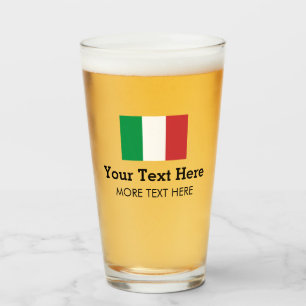 Italian flag beer glass gift with custom text