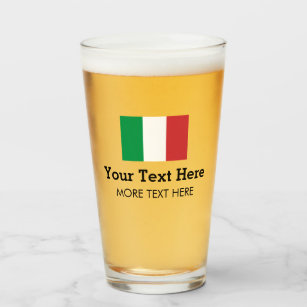Italian flag beer glass gift with custom text