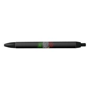 Italian flag black ink pen