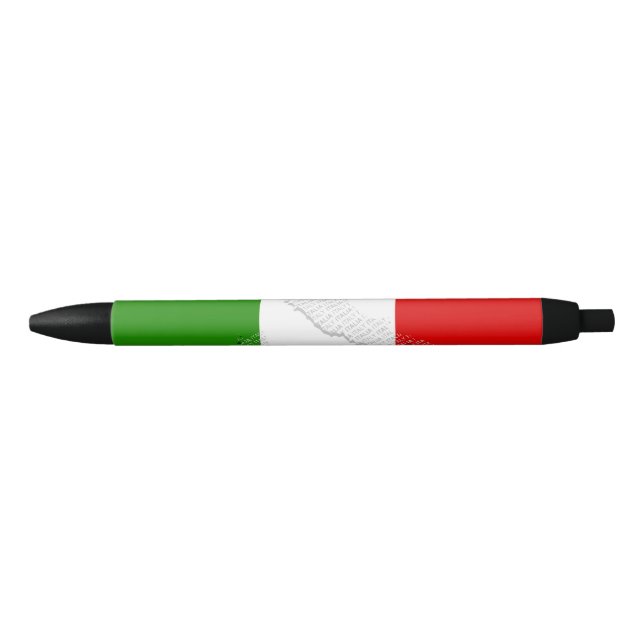 Italian flag black ink pen (Front)