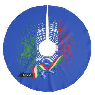 Italian flag brushed polyester tree skirt