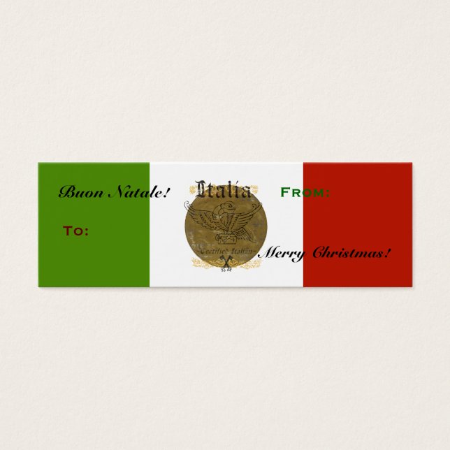 Italian flag Buon Natale Christmas Gift Tag (Front)