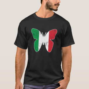 Italian Flag Butterfly Italia Italy Vintage Distre T-Shirt