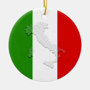 Italian flag ceramic tree decoration