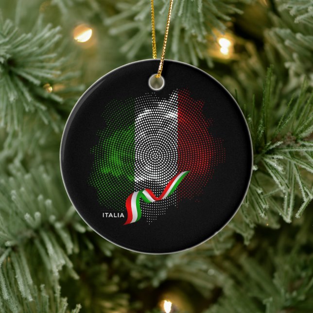 Italian flag ceramic tree decoration (Tree)