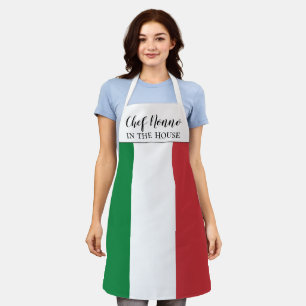 Italian Flag Chef Nonno Funny Gift Apron