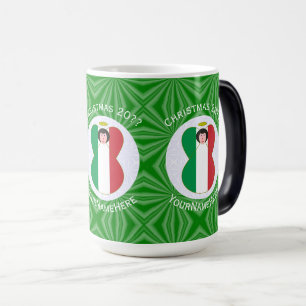 Italian Flag Christmas Angel Personalised  Magic Mug