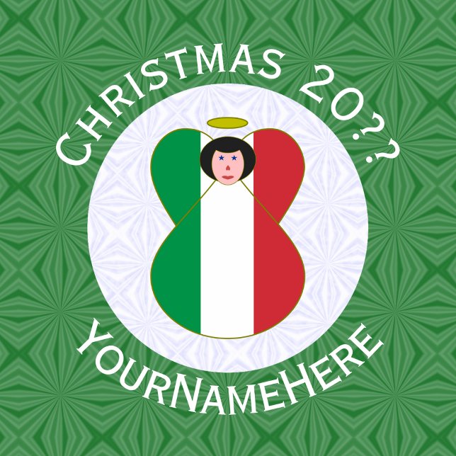 Italian Flag Christmas Angel Personalised Magnet (Creator Uploaded)
