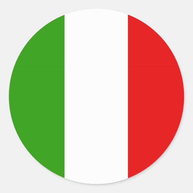 Italian Flag Classic Round Sticker (Front)