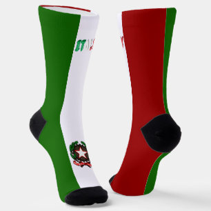 Italian flag-coat arms socks