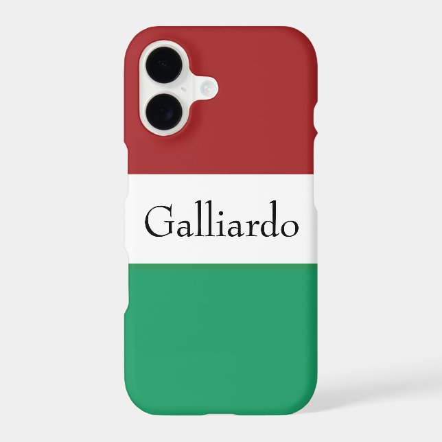 Italian Flag Colors Surname Name Custom  (Back)