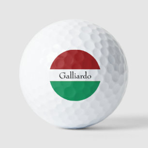 Italian Flag Colors Surname Name Custom  Golf Balls
