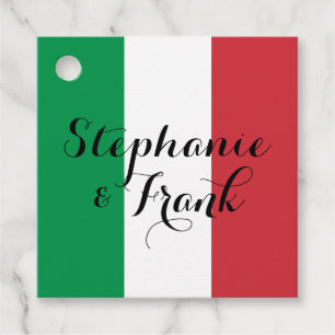Italian Flag Colors Wedding Favour Tags