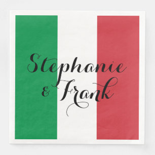 Italian Flag Colors Wedding Napkin