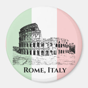 Italian Flag Colours Colosseum Design Magnet