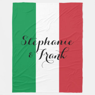 Italian Flag Colours Wedding Fleece Blanket