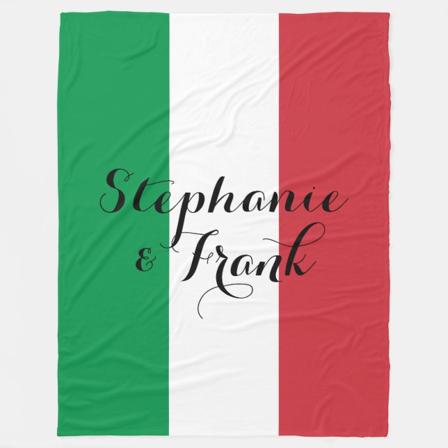 Italian Flag Colours Wedding Fleece Blanket (Front)