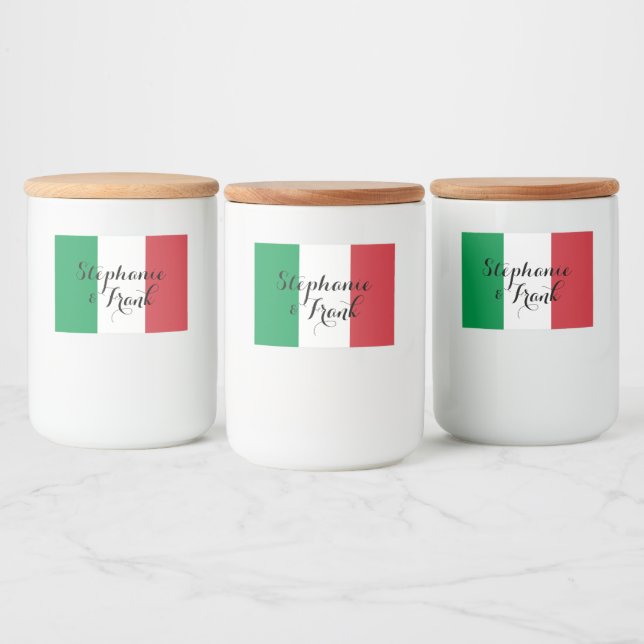 Italian Flag Colours Wedding Food Label (Bottles)