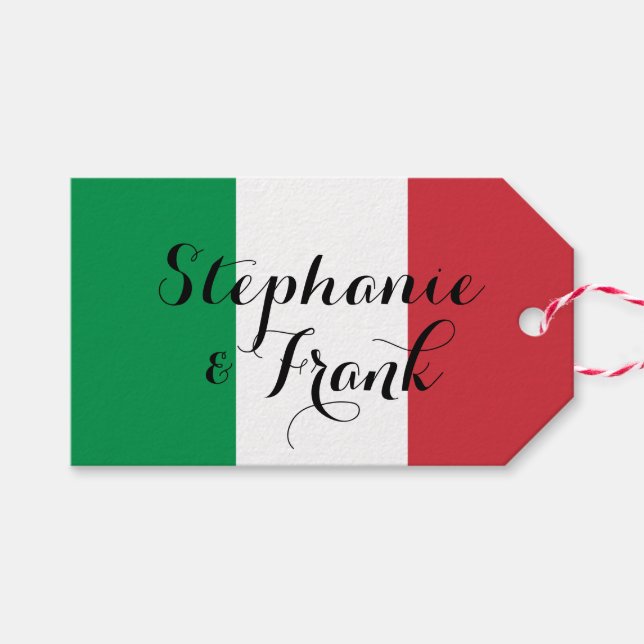 Italian Flag Colours Wedding Gift Tags (Front (Horizontal))