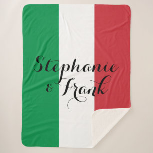 Italian Flag Colours Wedding Sherpa Blanket