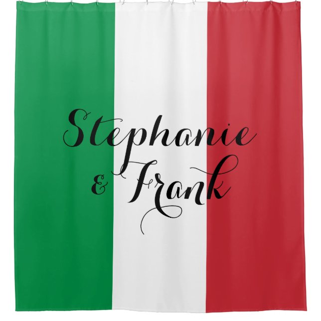 Italian Flag Colours Wedding Shower Curtain (Front)