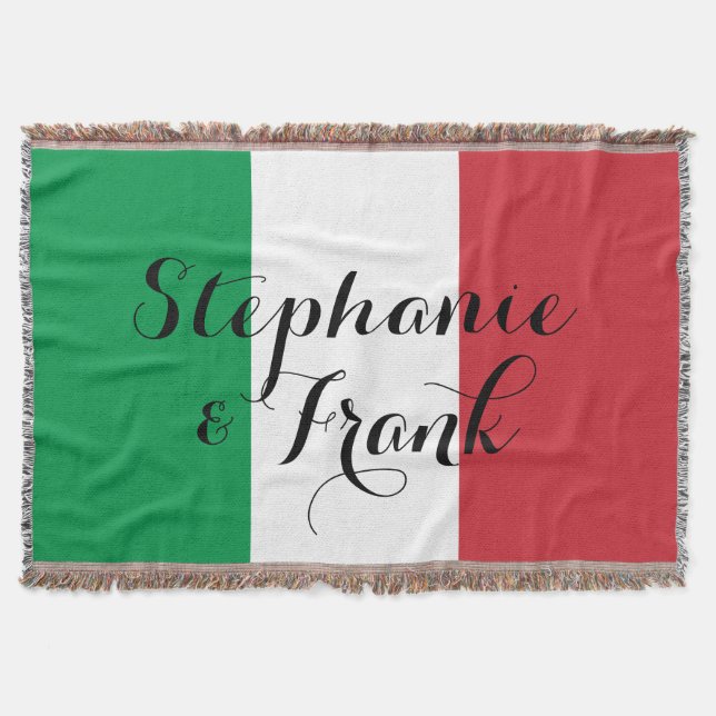 Italian Flag Colours Wedding Throw Blanket (Front)
