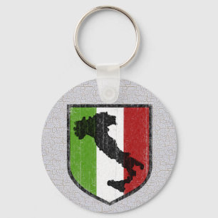 Italian Flag Crest Boot Mediaeval Key Ring