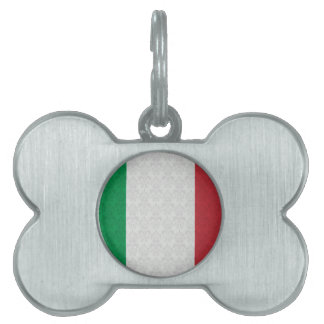Italian Flag Damask Pattern Pet Tag