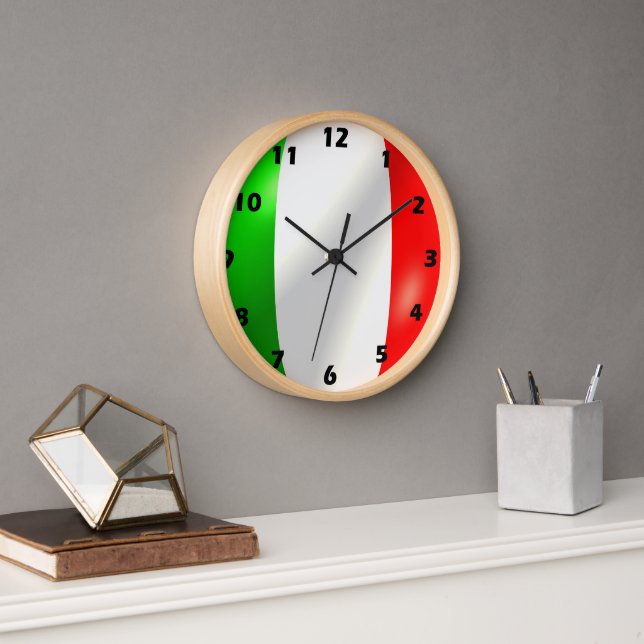 Italian Flag Design Clock (Office)