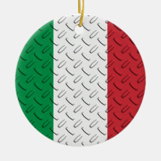 Italian Flag Diamond Plate Ornament