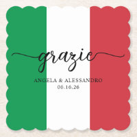 Italian Flag Elegant Calligraphy Grazie