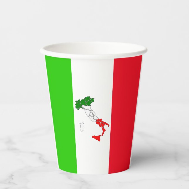 Italian flag-emblem paper cups (Front)
