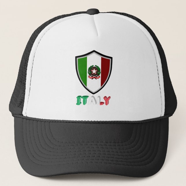 Italian flag-emblem trucker hat (Front)