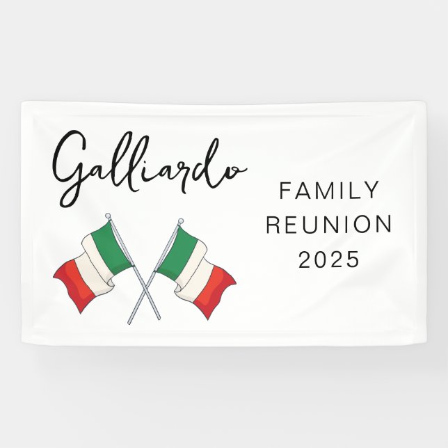 Italian Flag Family Reunion  Banner (Horizontal)