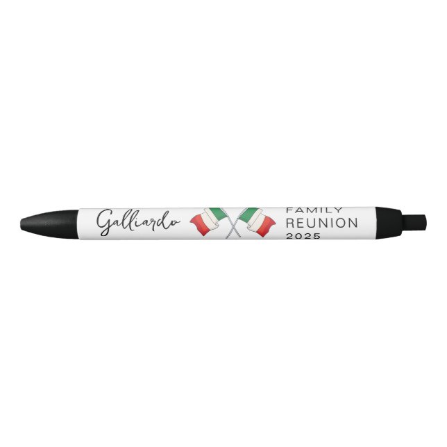 Italian Flag Family Reunion  Black Ink Pen (Front)