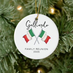 Italian Flag Family Reunion  Ceramic Tree Decoration