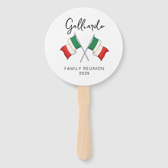 Italian Flag Family Reunion  Hand Fan (Front)