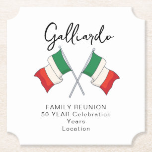 Italian Flag Family Reunion  Paper Coaster