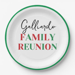 Italian Flag Family Reunion Paper Plate