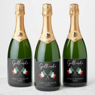 Italian Flag Family Reunion Sparkling Wine Label