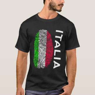 Italian Flag Fingerprint Design Italy T-Shirt