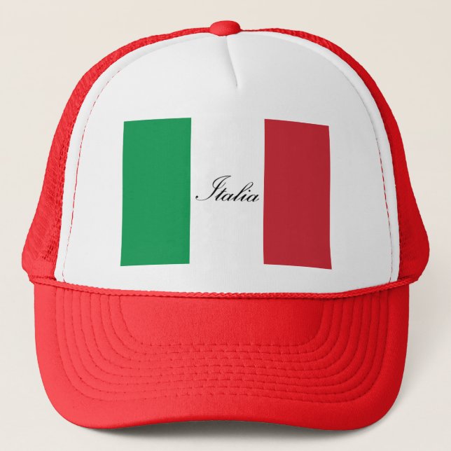 Italian Flag - Flag of Italy -  Italia Trucker Hat (Front)