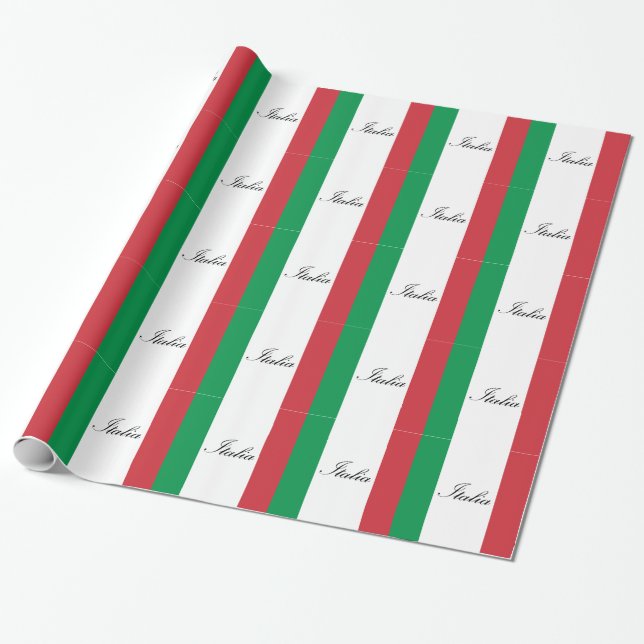 Italian Flag - Flag of Italy - Italia Wrapping Paper (Unrolled)