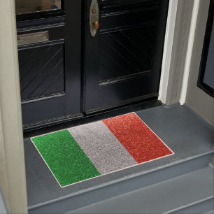 Italian Flag Glitter Italy Travel Welcome Home Doormat